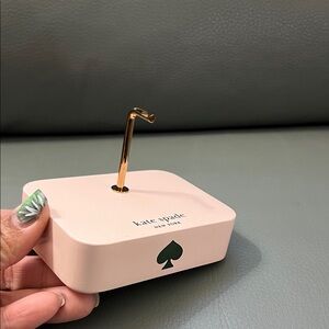 Kate Spade Blush Pink Jewelry Stand with Gold Hook